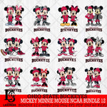 Ohio State Buckeyes Mickey Minnie Mouse NCAA Bundle 12 Svg Eps Dxf Png File, Bundle NCAA svg , File Cut , Digital Download , Instant Download, Cut Svg Files