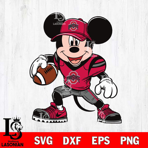 Ohio State Buckeyes Mickey Mouse Svg Eps Dxf Png File, NCAA svg, Digital Download, Instant Download