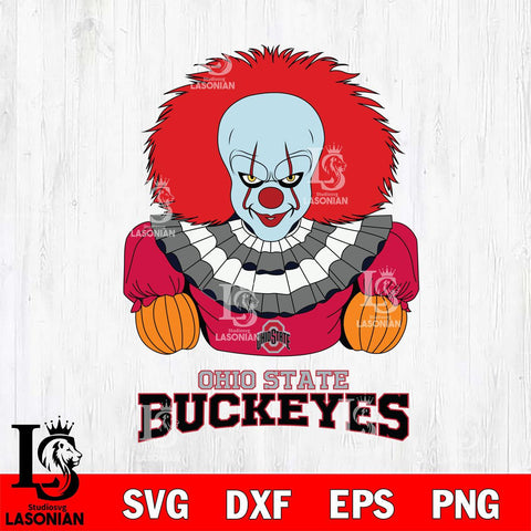 Ohio State Buckeyes Pennywise Horror Sport 3 Svg Eps Dxf Png File, Digital Download