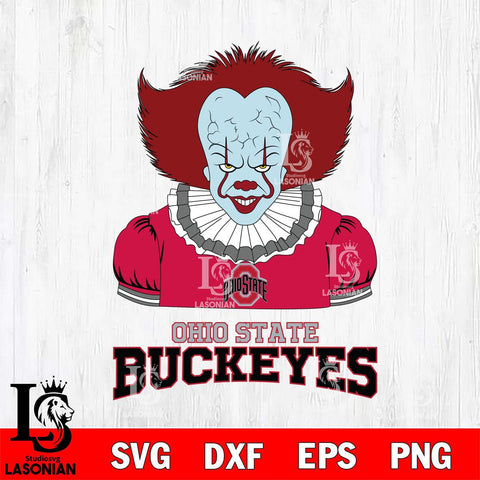 Ohio State Buckeyes Pennywise Horror Sport 5 Svg Eps Dxf Png File, Digital Download