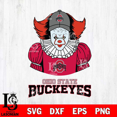 Ohio State Buckeyes Pennywise Horror Sport 7 Svg Eps Dxf Png File, Digital Download
