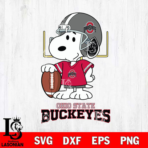 Ohio State Buckeyes Snoopy Player Football SVG DXF EPS PNG FILE,Snoopy File Cut, NCAA Digital Download,Instant Download,Christmas Silhouette