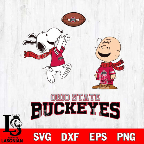 Ohio State Buckeyes Snoopy & Charlie Brown Football Cricut,Christmas SVG DXF EPS PNG FILE, NCAA Digital Download,Instant Download, Silhouette
