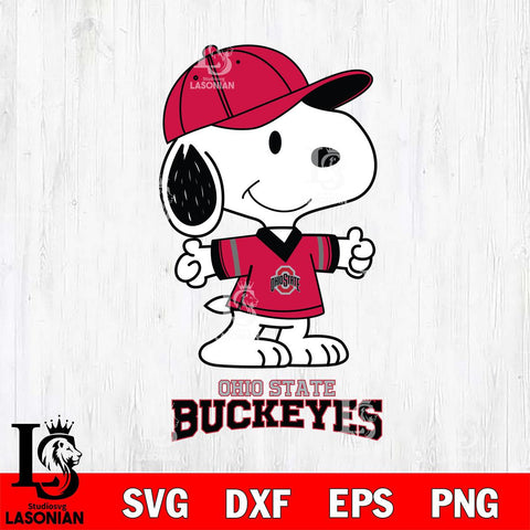 Ohio State Buckeyes Snoopy football SVG DXF EPS PNG FILE,Snoopy File Cut, NCAA Digital Download,Instant Download,Christmas Silhouette