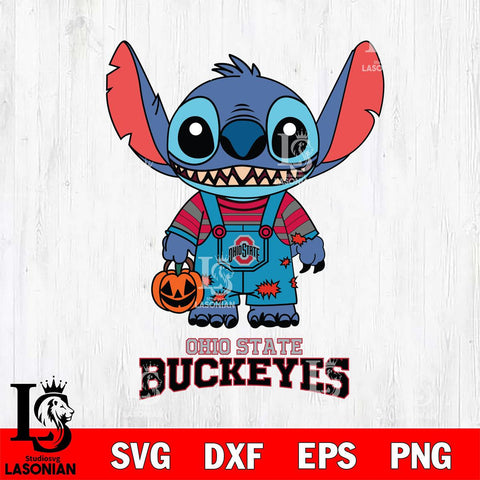 Ohio State Buckeyes Stitch Horror Halloween Svg Eps Dxf Png File, NCAA svg, Digital Download, Instant Download