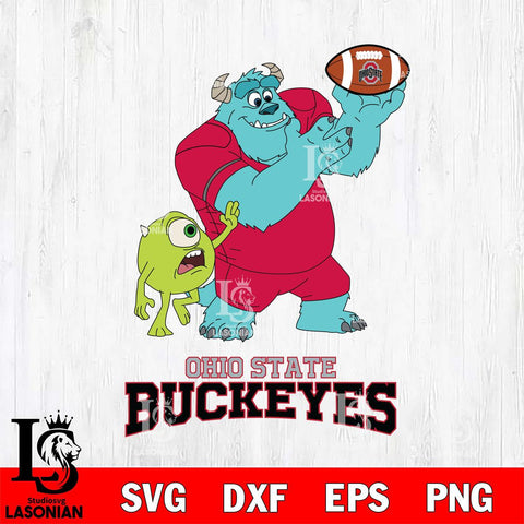 Ohio State Buckeyes Sully & Mike Football Cricut,Christmas SVG DXF EPS PNG FILE, NCAA Digital Download,Instant Download, Silhouette