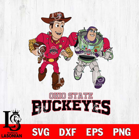 Ohio State Buckeyes Woody & Buzz Lightyear Football Cricut,Christmas SVG DXF EPS PNG FILE, NCAA Digital Download,Instant Download, Silhouette