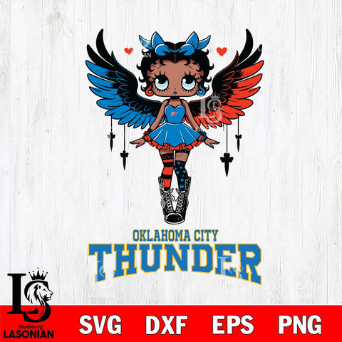 Oklahoma City Thunder Anglel Black Fan Girl Betty Boop