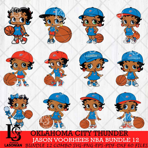 Oklahoma City Thunder Betty Boop NBA Bundle 12 SVG Svg Eps Dxf Png File,Bundle NBA svg, Digital Download, Instant Download