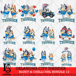 Oklahoma City Thunder Bluey & Bingo NBA Bundle 12 SVG Eps Dxf Png File, Bundle NBA svg, Digital Download, Instant Download