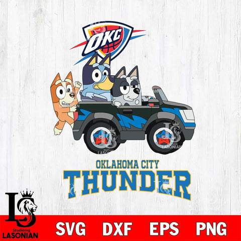 Oklahoma City Thunder Bluey friends Svg Eps Dxf Png File, NBA svg, Digital Download, Instant Download