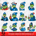 Oklahoma City Thunder Boujee Grinch NBA Bundle 12 SVG Eps Dxf Png File, Digital Download, Instant Download