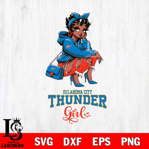 Oklahoma City Thunder Fashion Black Fan Girl Betty Boop