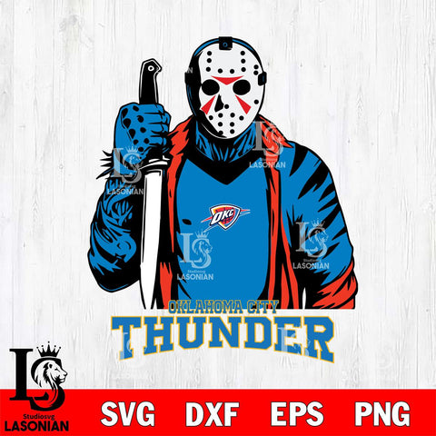 Oklahoma City Thunder Jason Voorhees Horror 3 Svg Eps Dxf Png File, NBA svg, Digital Download, Instant Download