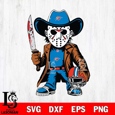 Oklahoma City Thunder Jason Voorhees Horror Svg Eps Dxf Png File, NBA svg, Digital Download, Instant Download