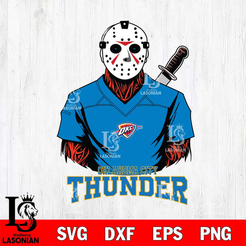 Oklahoma City Thunder Jason Voorhees Horror 4 Svg Eps Dxf Png File, NBA svg, Digital Download, Instant Download