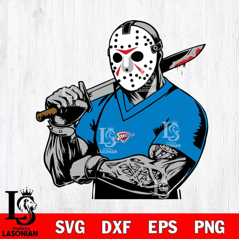 Oklahoma City Thunder Jason Voorhees Horror 6 Svg Eps Dxf Png File, NBA svg, Digital Download, Instant Download