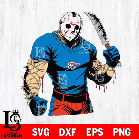 Oklahoma City Thunder Jason Voorhees Horror 8 Svg Eps Dxf Png File, NBA svg, Digital Download, Instant Download