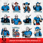 Oklahoma City Thunder Jason Voorhees NBA Bundle 12 SVG Eps Dxf Png File, Bundle NBA svg, Digital Download, Instant Download