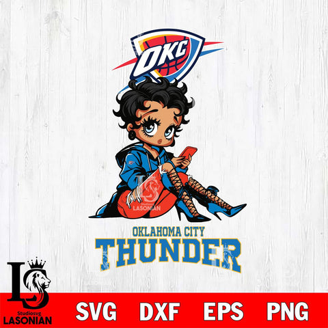 Oklahoma City Thunder Style Black Fan Girl Betty Boop