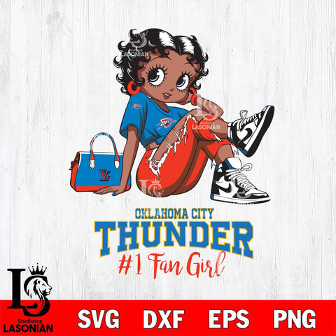 Oklahoma City Thunder #1 Black Fan Girl Betty Boop