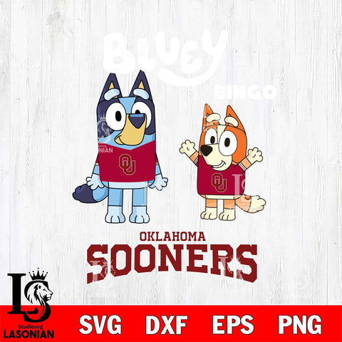 Oklahoma Sooners Bluey & Bingo 4 Svg Eps Dxf Png File, NCAA svg, Digital Download, Instant Download