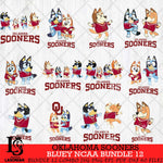 Oklahoma Sooners Bluey Dace Mode NCAA Bundle 12 SVG Eps Dxf Png File, Digital Download, Instant Download