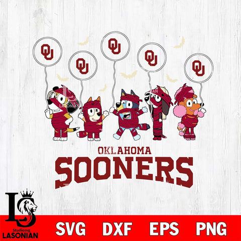 Oklahoma Sooners Bluey Halloween Spooky Svg Eps Dxf Png File, Digital Download, Instant Download