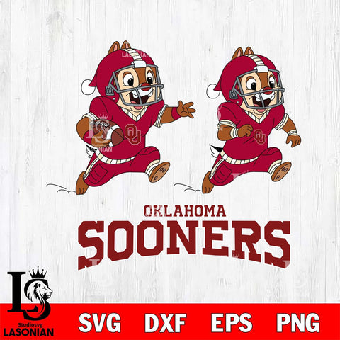 Oklahoma Sooners Chip & Dale Football Cricut,Christmas SVG DXF EPS PNG FILE, NCAA Digital Download,Instant Download, Silhouette