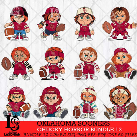 Oklahoma Sooners Chucky Horror Bundle 12 SVG Eps Dxf Png File, Bundle NCAA svg, Digital Download, Instant Download