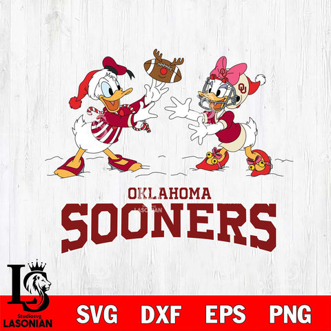 Oklahoma Sooners Donald Duck & Daisy Duck Football Cricut,Christmas SVG DXF EPS PNG FILE, NCAA Digital Download,Instant Download, Silhouette