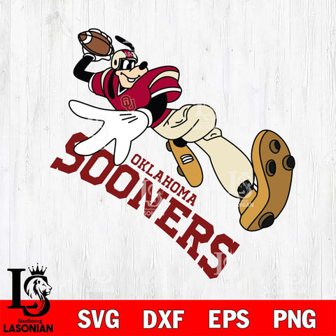 Oklahoma Sooners Goofy rugby player SVG DXF EPS PNG FILE,NCAA svg ,Football Digital Download,Instant Download, Silhouette