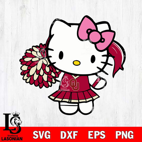 Oklahoma Sooners Hello Kitty Cheerleader 12 Svg Eps Dxf Png File, Digital Download, Instant Download