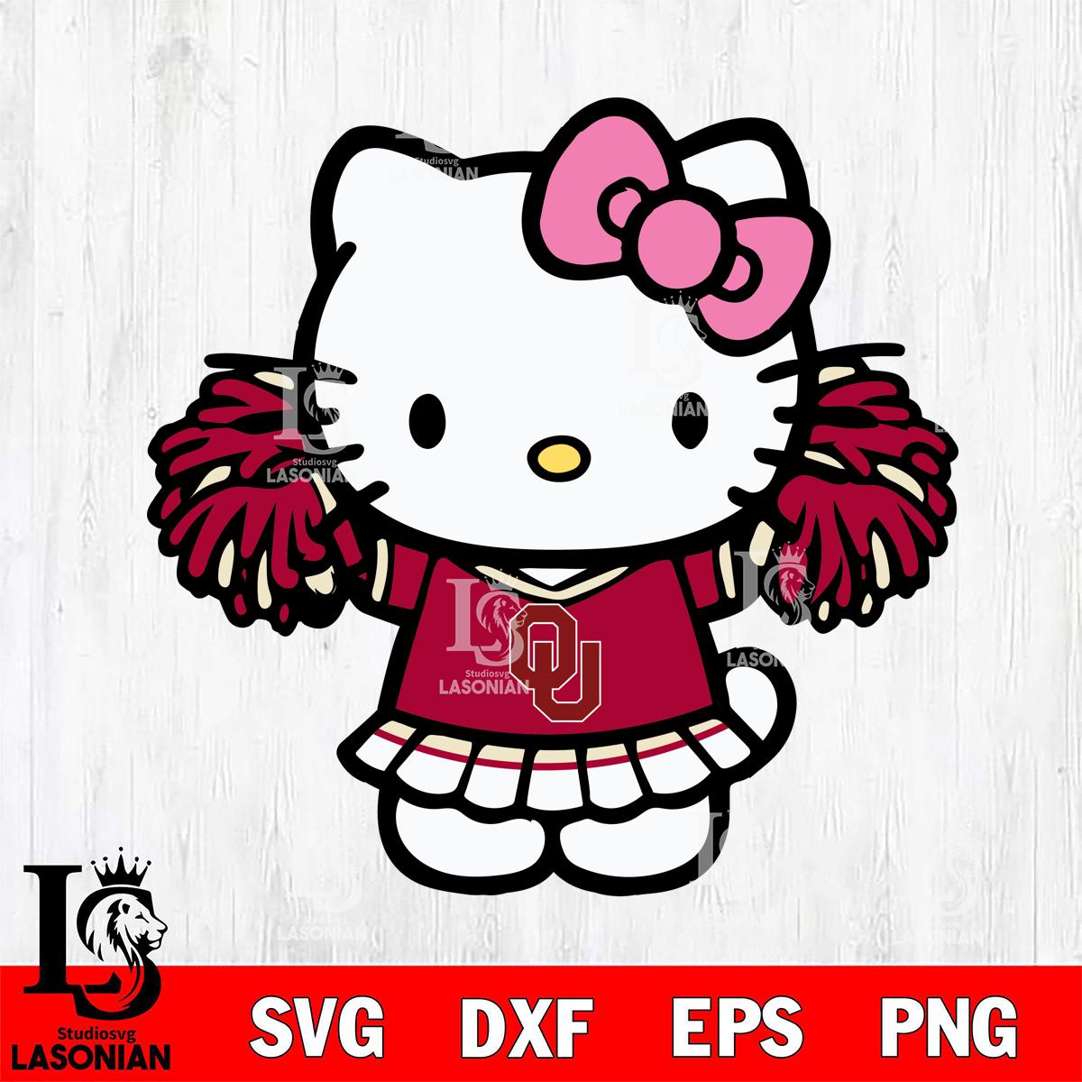 Oklahoma Sooners Hello Kitty Cheerleader 3 – lasoniansvg