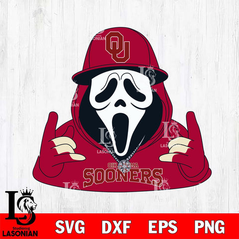 Oklahoma Sooners Horror Character Ghostface Sport Svg Eps Dxf Png File, NCAA svg, Digital Download, Instant Download