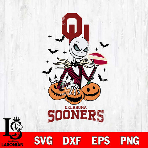 Oklahoma Sooners Jack Skellington 2 halloween Svg Eps Dxf Png File, NCAA svg, Digital Download, Instant Download
