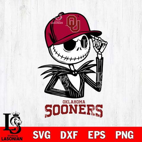 Oklahoma Sooners Jack Skellington 3 Halloween Svg Eps Dxf Png File, NCAA svg, Digital Download, Instant Download