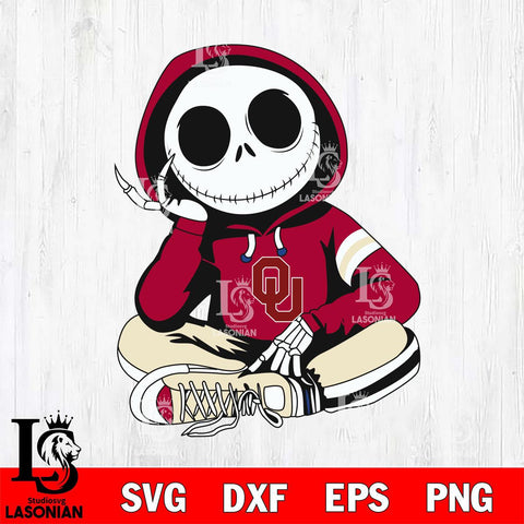 Oklahoma Sooners Jack Skellington halloween Svg Eps Dxf Png File, NCAA svg, Digital Download, Instant Download