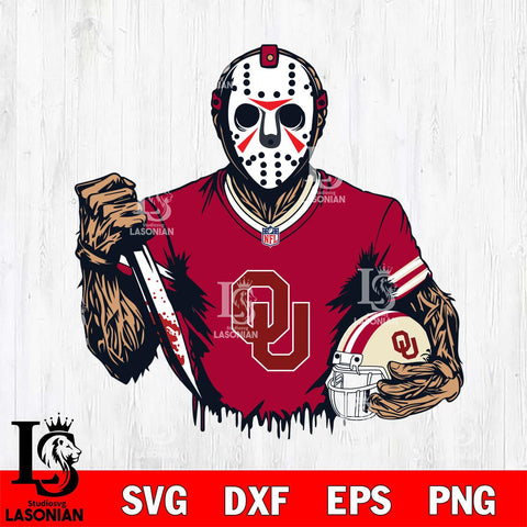 Oklahoma Sooners Jason Voorhees Horror 5 Svg Eps Dxf Png File, NCAA svg, Digital Download, Instant Download
