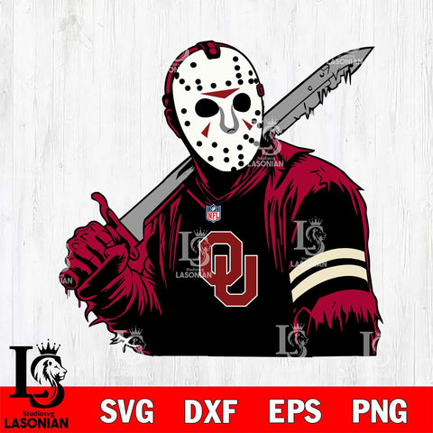 Oklahoma Sooners Jason Voorhees Horror 7 Svg Eps Dxf Png File, NCAA svg, Digital Download, Instant Download