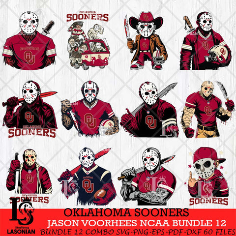 Oklahoma Sooners Jason Voorhees Horror Bundle 12 SVG Eps Dxf Png File, bundle NCAA svg, Digital Download, Instant Download