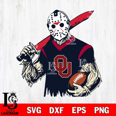 Oklahoma Sooners Jason Voorhees Horror Halloween 2 Svg Eps Dxf Png File, NCAA svg, Digital Download, Instant Download