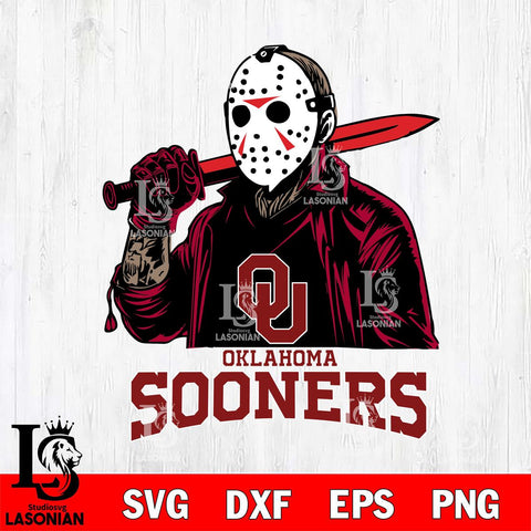 Oklahoma Sooners Jason Voorhees Horror Halloween Svg Eps Dxf Png File, NCAA svg, Digital Download, Instant Download