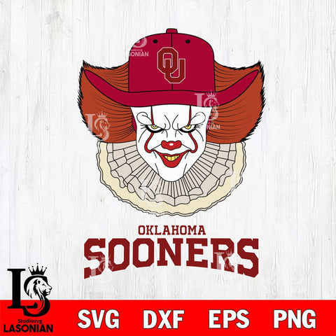 Oklahoma Sooners Pennywise Horror Sport 12 Svg Eps Dxf Png File, Digital Download