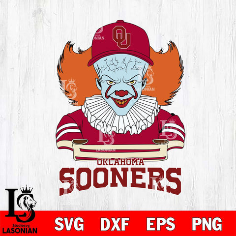 Oklahoma Sooners Pennywise Horror Sport 2 Svg Eps Dxf Png File, Digital Download