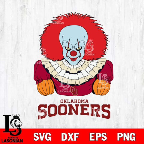 Oklahoma Sooners Pennywise Horror Sport 3 Svg Eps Dxf Png File, Digital Download