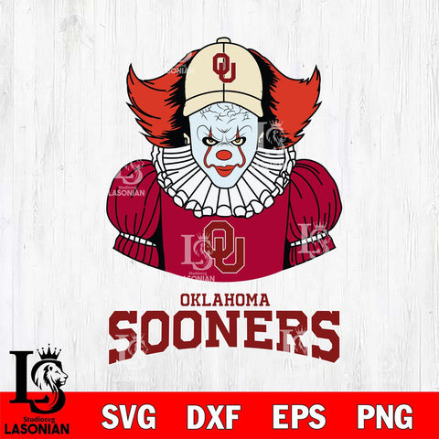 Oklahoma Sooners Pennywise Horror Sport 7 Svg Eps Dxf Png File, Digital Download