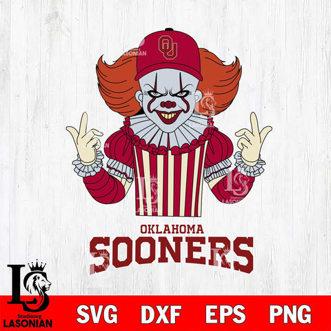 Oklahoma Sooners Pennywise Horror Sport 8 Svg Eps Dxf Png File, Digital Download