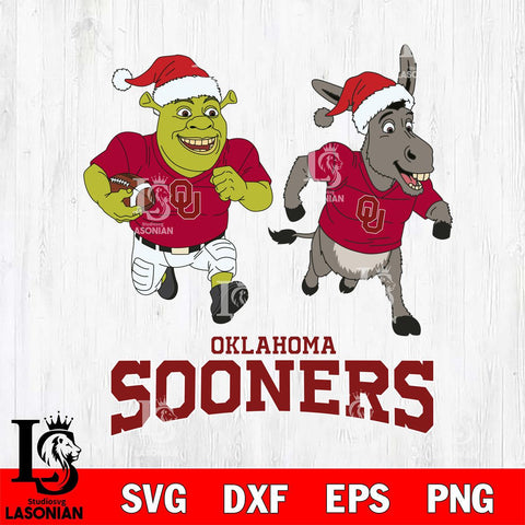 Oklahoma Sooners Shrek and Donkey Football Cricut,Christmas SVG DXF EPS PNG FILE, NCAA Digital Download,Instant Download, Silhouette