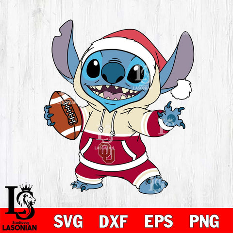 Oklahoma Sooners Stitch Football Christmas File Cut, NCAA SVG DXF EPS PNG FILE, Digital Download , Criucut , Silhouette